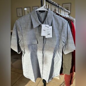 Theory Classic Eco Sharkskin Shirt